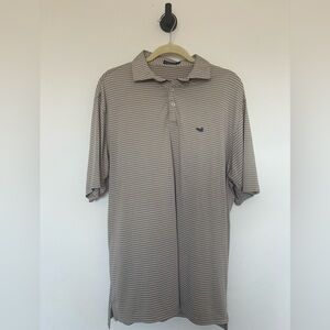 Southern Marsh Tan Striped Polo Shirt